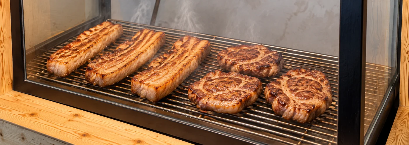 From the grill
